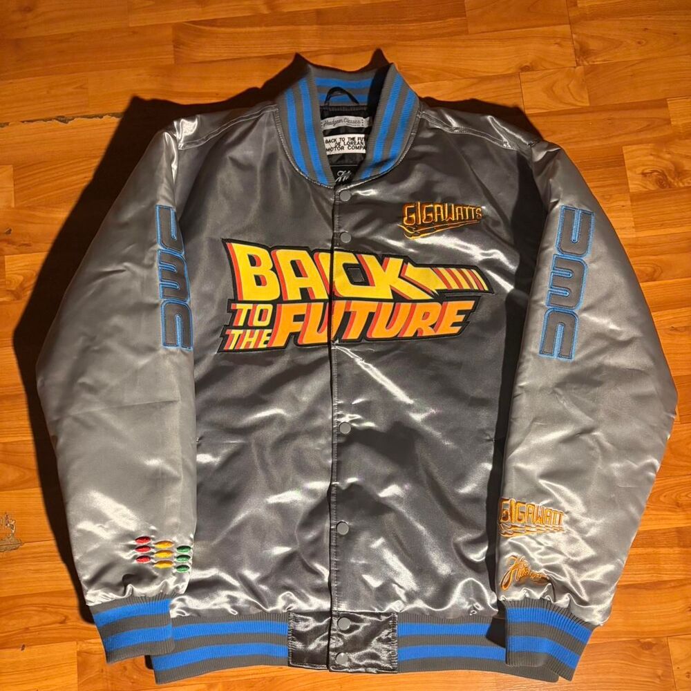 Vintage American Grey Silver Jacket Mens Streetwear Retro Size XXl